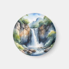 Watercolor geschilderde waterval magneet