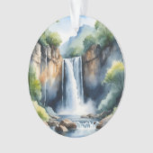 Watercolor geschilderde waterval ornament (voorkant)