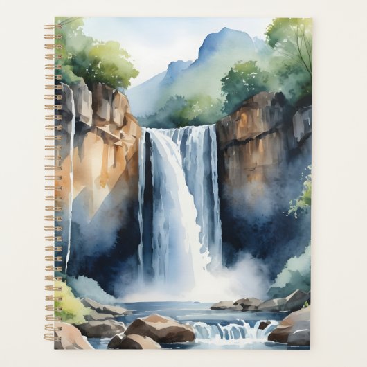 Watercolor geschilderde waterval planner (Voorkant)