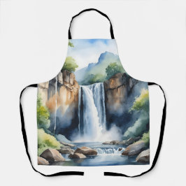 Watercolor geschilderde waterval schort