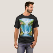 Watercolor geschilderde waterval t-shirt (Voorkant volledig)