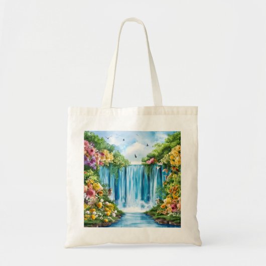 Watercolor geschilderde waterval tote bag (Voorkant)