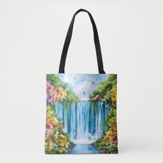 Watercolor geschilderde waterval tote bag (Voorkant)