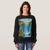 Watercolor geschilderde waterval trui (Voorkant volledig)