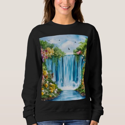 Watercolor geschilderde waterval trui (Voorkant)