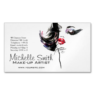 Watercolor gezicht make-up artiest branding visitekaartje magneet