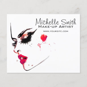 Watercolor gezicht make-up artist branding flyer