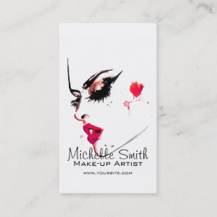 Watercolor gezicht make-up artist branding visitekaartje