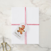 Watercolor Gingerbread Man Christmas  Cadeaulabel (Met Touw)