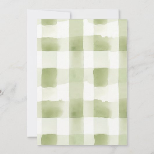 Watercolor Gingham Cocktail en Koekjes Winter Kaart (Achterkant)