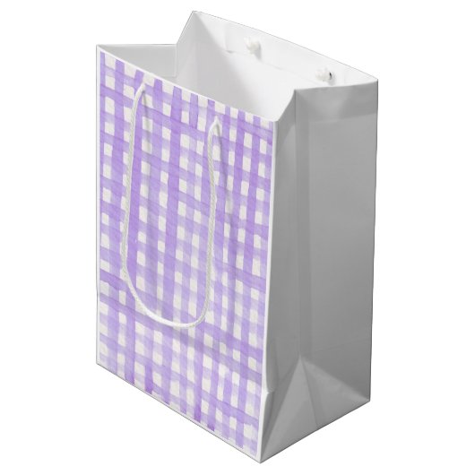 Watercolor Gingham Spring Colorful Easter Fun Medium Cadeauzakje (Voorkant Gekanteld)
