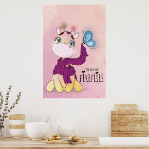 Watercolor Giraffe -> Aquarel Giraffe Poster