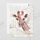 Watercolor Giraffe Briefkaart (Voorkant / Achterkant)