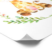 Watercolor Giraffe Kinderkamer Kunstprint Poster (Hoek)