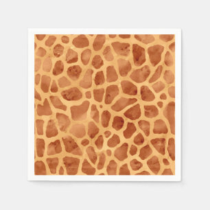 Watercolor Giraffe Print Servet