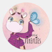 Watercolor Giraffe Ronde Sticker (Voorkant)