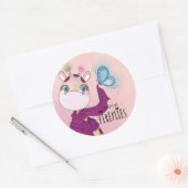 Watercolor Giraffe Ronde Sticker (Envelop)