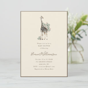 Watercolor Giraffe Safari Mooie Moderne Baby Showe Kaart