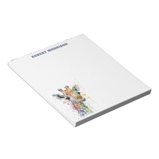 Watercolor Giraffe Sophisticated Notepad Notitieblok (Schuin)