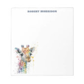 Watercolor Giraffe Sophisticated Notepad Notitieblok (Voorkant)