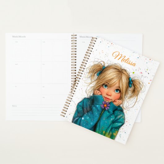 Watercolor Girl Any Name Planner (Display)