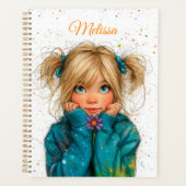 Watercolor Girl Any Name Planner (Voorkant)