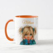 Watercolor Girl with flower Any Name Mok (Links)