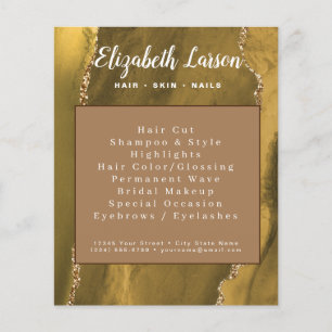 Watercolor Glitter Agate Visagist Kapsalon Flyer