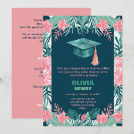 🎓Watercolor Glow Afstudeerfeest Kaart