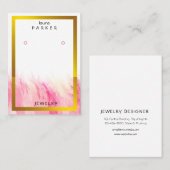Watercolor Gold Earring Designer Display Visitekaartje (Voorkant / Achterkant)