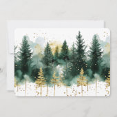 Watercolor Gold Green Forest Christmas Feestdagenkaart (Achterkant)