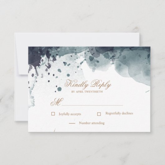Watercolor Gold | RSVP-antwoordkaart RSVP Kaartje (Voorkant)
