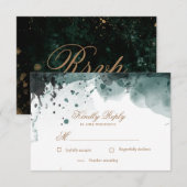 Watercolor Gold | RSVP-antwoordkaart RSVP Kaartje (Voorkant / Achterkant)
