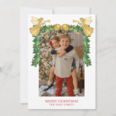 Watercolor Golden Angel Garland Christmas Feestdagenkaart (Voorkant)