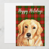 Watercolor Golden Retriever op maat Feestdagenkaart (Voorkant / Achterkant)
