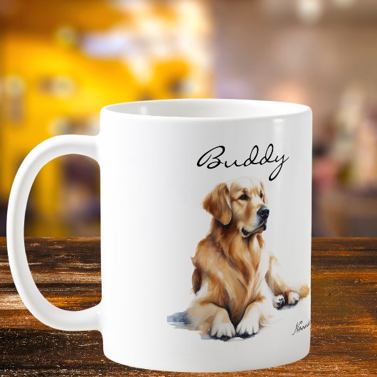Watercolor  Golden Retriever  Personalize Koffiemok