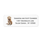 Watercolor Goldendoodle Hond Etiket (Voorkant)