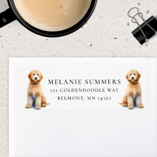 Watercolor Goldendoodles Retouradreslabel Etiket