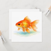 Watercolor Goldfish  Kaart (Voorkant / Achterkant in situ)