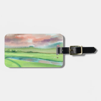 Watercolor Golf Bagagelabel