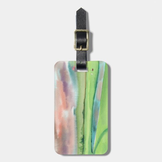 Watercolor Golf Bagagelabel (Voorkant verticaal)