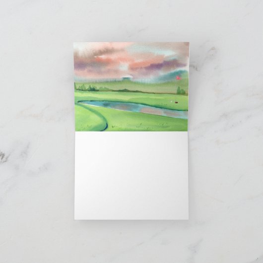Watercolor Golf Bedankkaart (Binnen)
