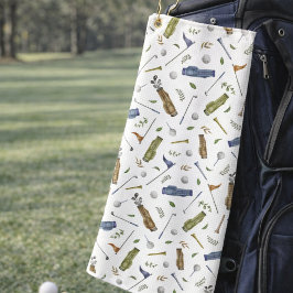 Watercolor Golf Patroon Golf Handdoek | Golf Cadea