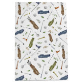 Watercolor Golf Patroon Medium Cadeauzakje (Voorkant)