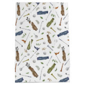 Watercolor Golf Patroon Medium Cadeauzakje (Achterkant)