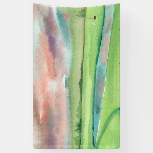 Watercolor Golf Spandoek (Verticaal)
