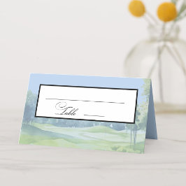 Watercolor Golf Thema Trouwplekkaart Plaatskaartje