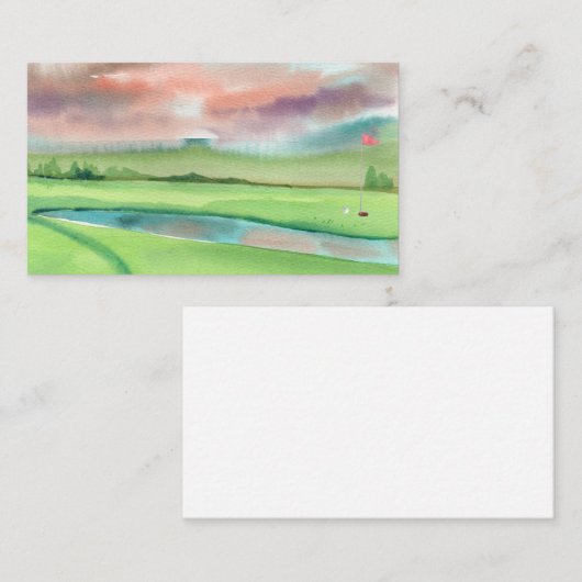 Watercolor Golf Visitekaartje (Voorkant / Achterkant)