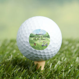 Watercolor Golfbaan Pensioenfeest Golf Golfballen