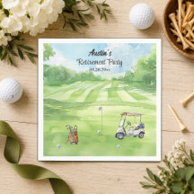 Watercolor Golfbaan Pensioenfeestje 